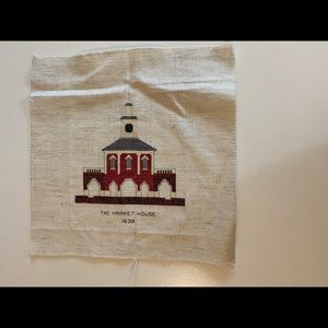finished handmade cross stitch market house 7 by 8